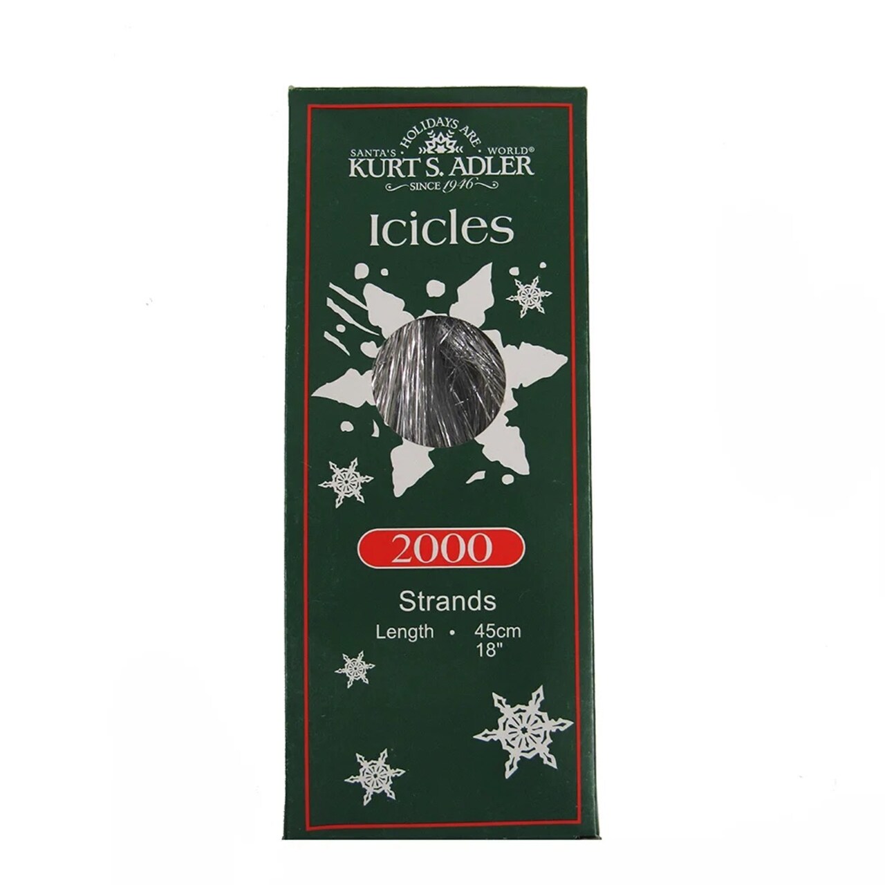 KSA Pack of 72 Silver Tinsel Icicle Strands Christmas Decorations 9.25"
